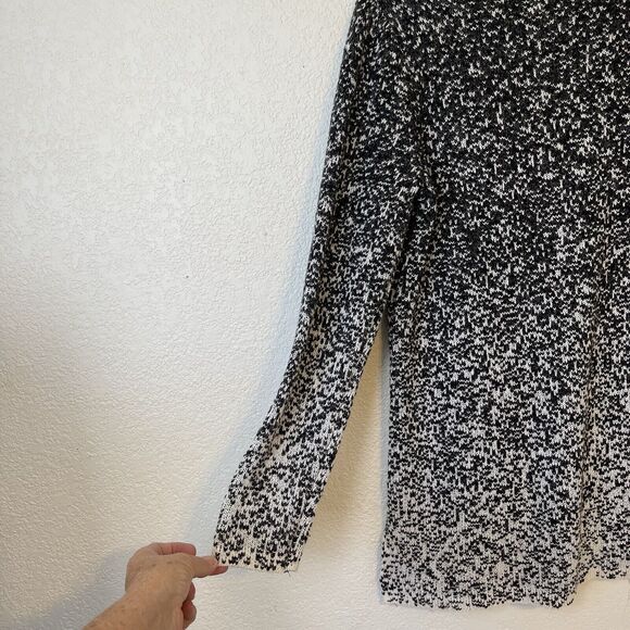 J Jill Pure Sweater Womens Small Black White Ombre Knit Tunic Mock Neck Pullover - Picture 5 of 13